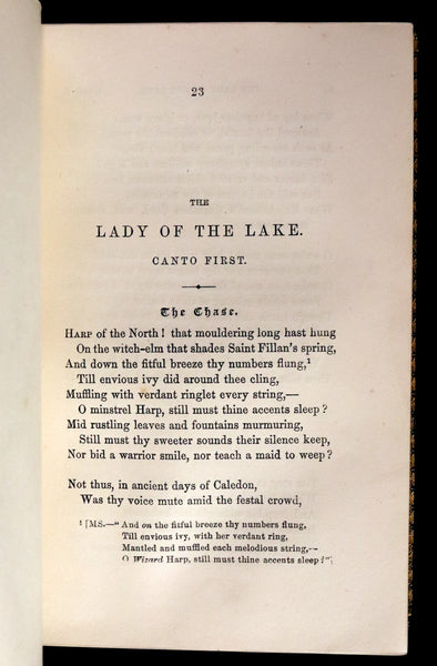 1871 Rare Book bound by Ramage ~ The LADY OF THE LAKE by Sir Walter Scott Illustrated.