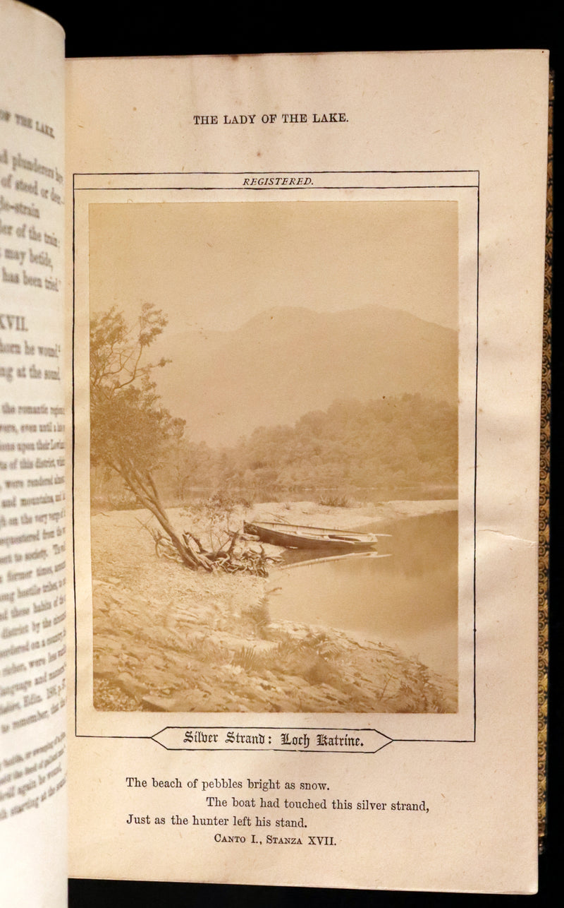 1871 Rare Book bound by Ramage ~ The LADY OF THE LAKE by Sir Walter Scott Illustrated.