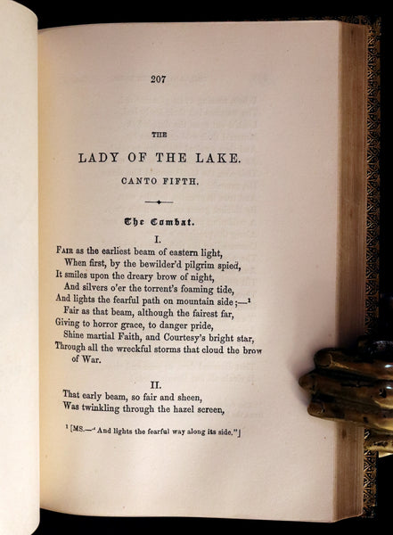 1871 Rare Book bound by Ramage ~ The LADY OF THE LAKE by Sir Walter Scott Illustrated.