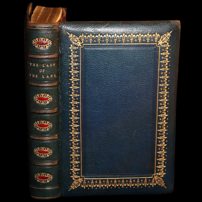 1871 Rare Book bound by Ramage ~ The LADY OF THE LAKE by Sir Walter Scott Illustrated.