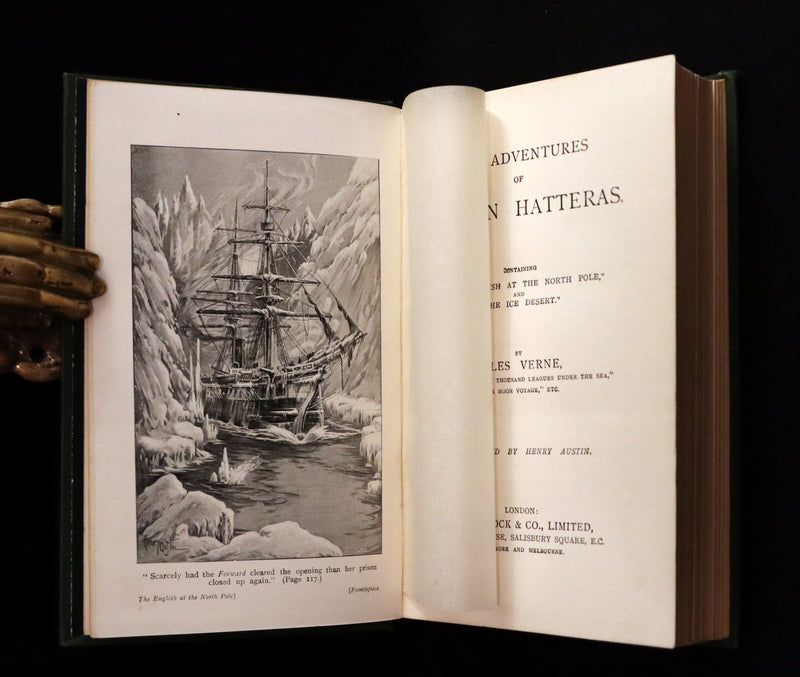 1909 Rare Book - JULES VERNE, The Adventures of Captain Hatteras. The English at the North Pole and The Ice Desert.