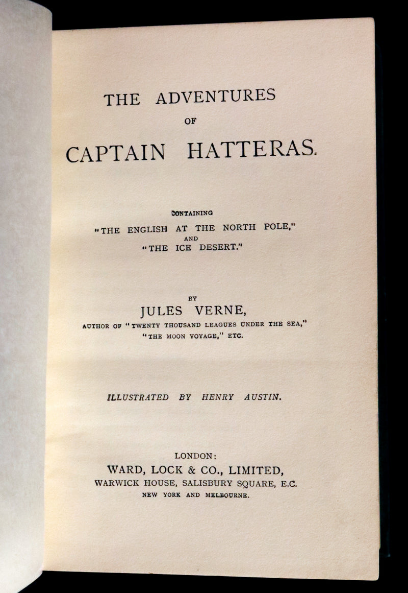 1909 Rare Book - JULES VERNE, The Adventures of Captain Hatteras. The English at the North Pole and The Ice Desert.