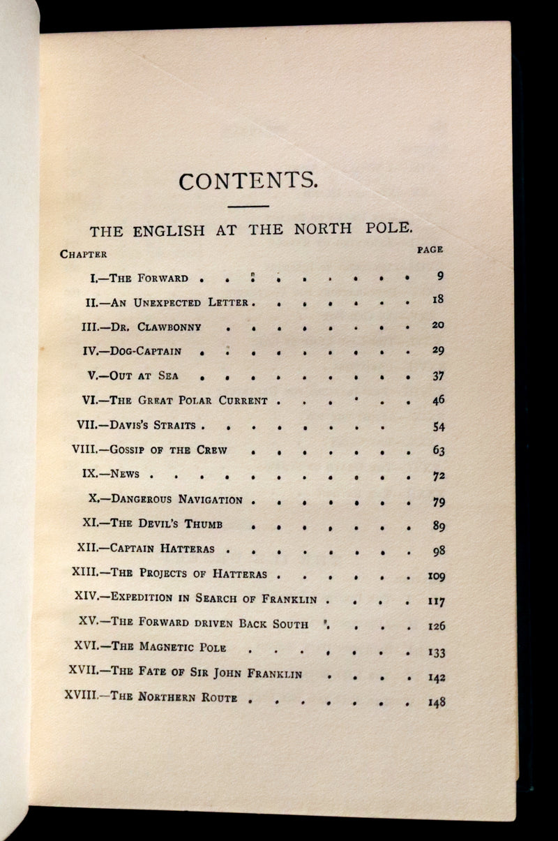 1909 Rare Book - JULES VERNE, The Adventures of Captain Hatteras. The English at the North Pole and The Ice Desert.