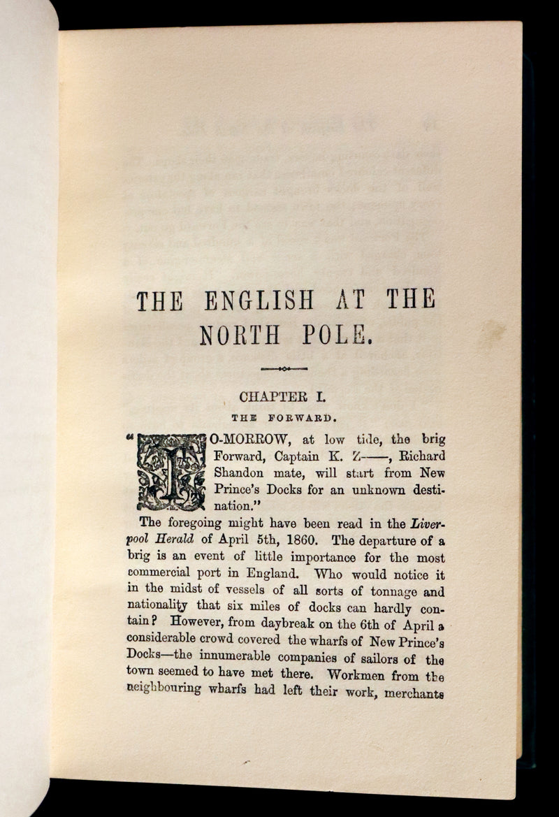 1909 Rare Book - JULES VERNE, The Adventures of Captain Hatteras. The English at the North Pole and The Ice Desert.