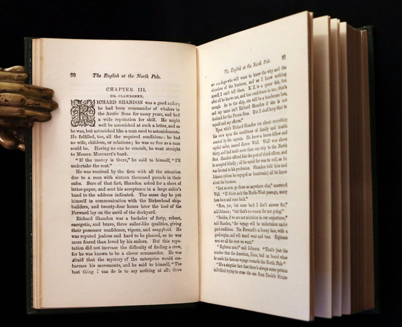 1909 Rare Book - JULES VERNE, The Adventures of Captain Hatteras. The English at the North Pole and The Ice Desert.