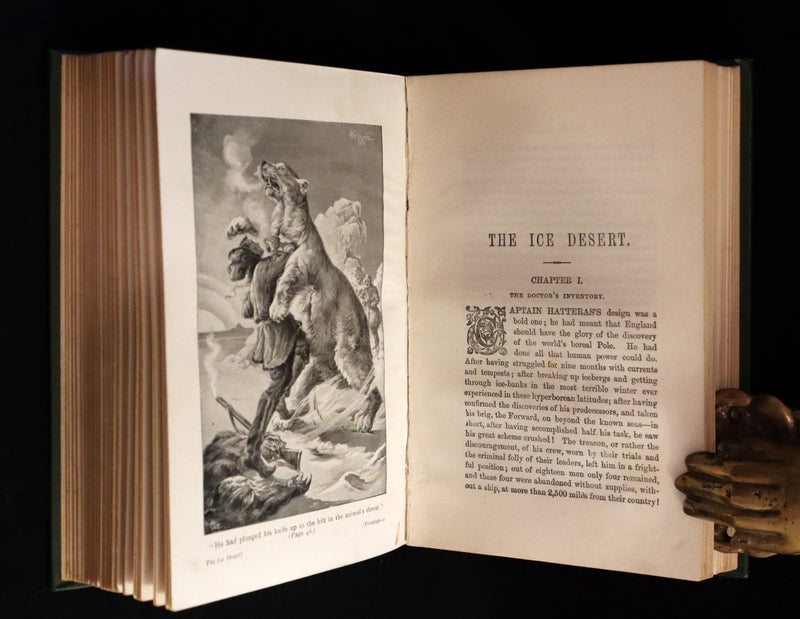1909 Rare Book - JULES VERNE, The Adventures of Captain Hatteras. The English at the North Pole and The Ice Desert.