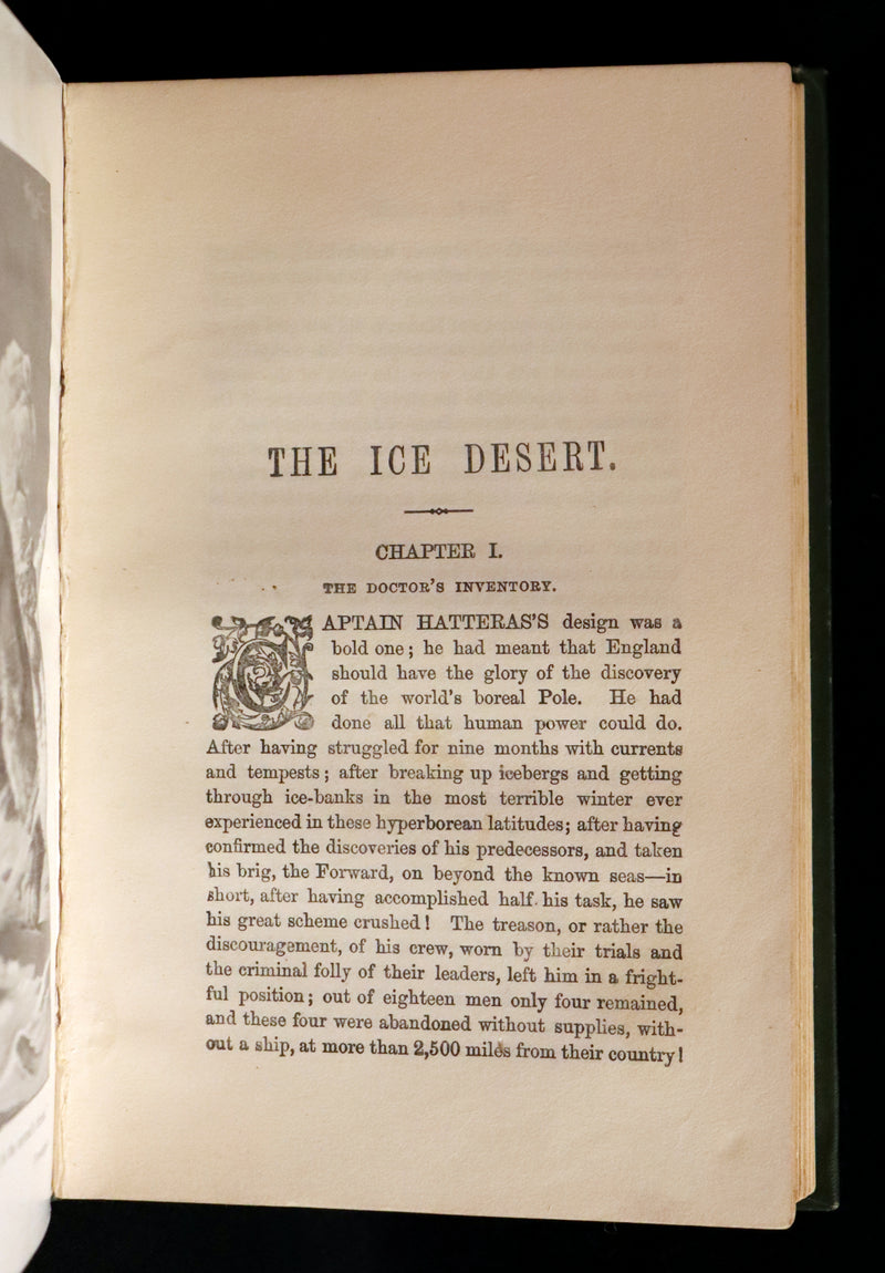 1909 Rare Book - JULES VERNE, The Adventures of Captain Hatteras. The English at the North Pole and The Ice Desert.
