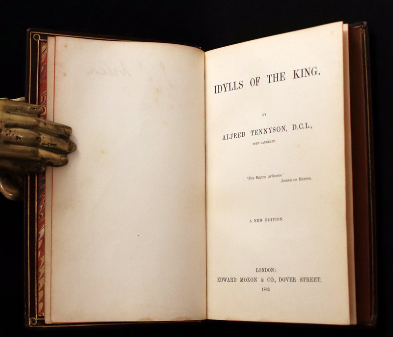 1862 Nice Victorian binding - Legend of King Arthur - IDYLLS OF THE KING by Alfred Tennyson.