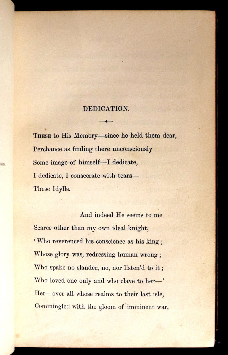1862 Nice Victorian binding - Legend of King Arthur - IDYLLS OF THE KING by Alfred Tennyson.