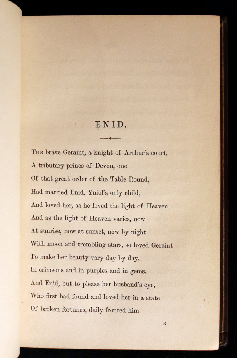 1862 Nice Victorian binding - Legend of King Arthur - IDYLLS OF THE KING by Alfred Tennyson.