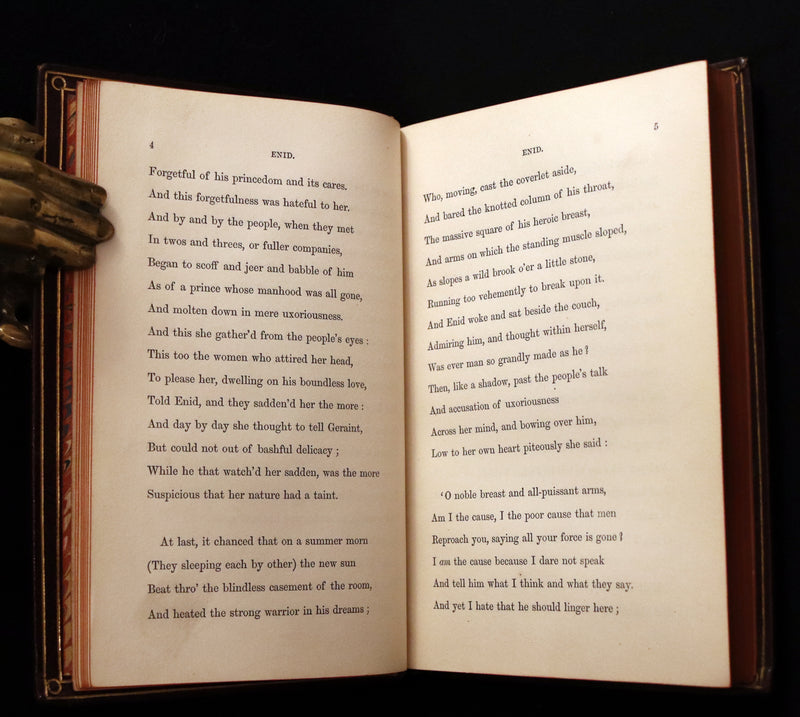 1862 Nice Victorian binding - Legend of King Arthur - IDYLLS OF THE KING by Alfred Tennyson.