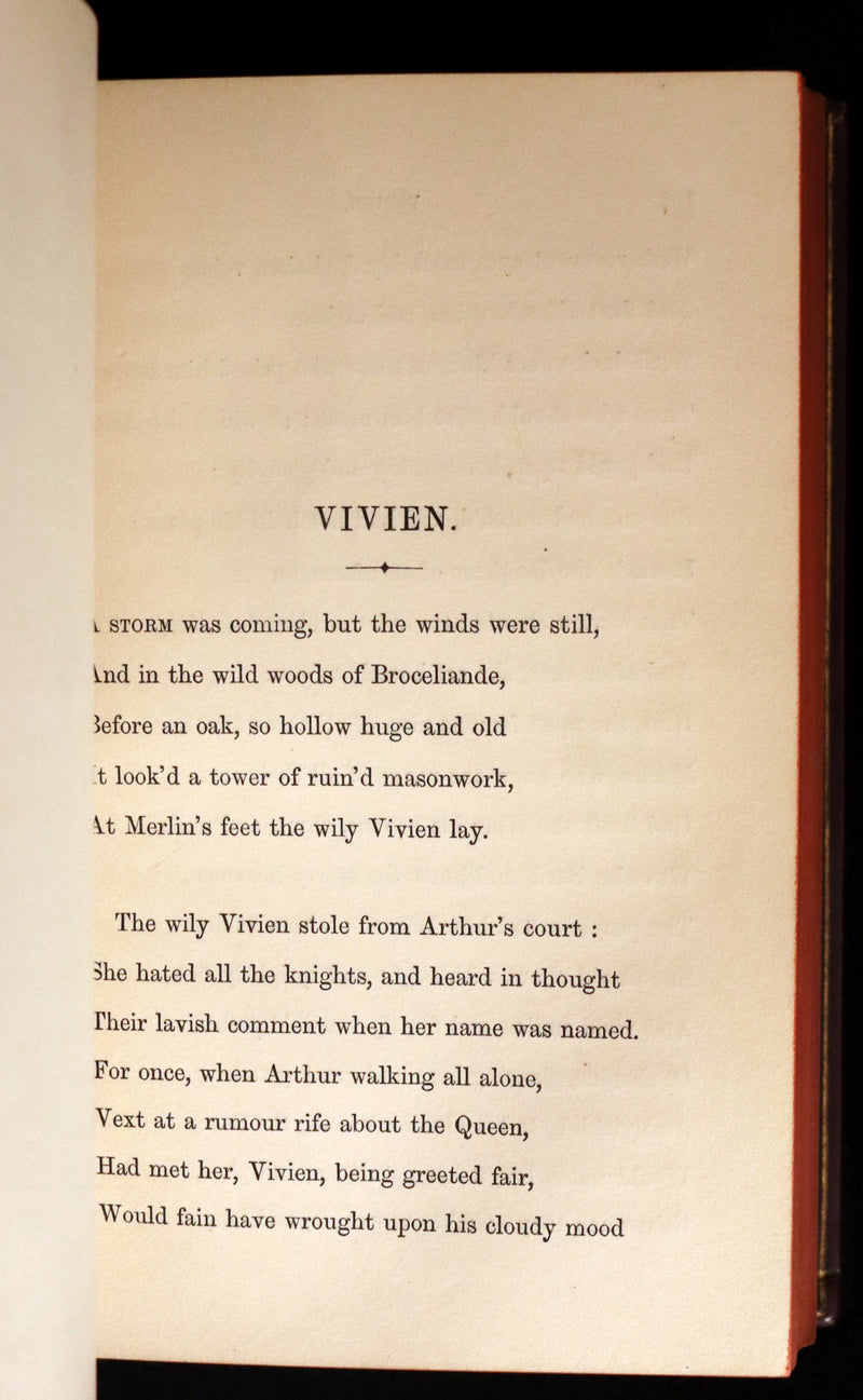 1862 Nice Victorian binding - Legend of King Arthur - IDYLLS OF THE KING by Alfred Tennyson.