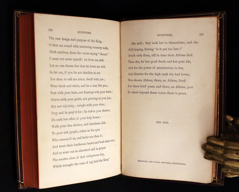 1862 Nice Victorian binding - Legend of King Arthur - IDYLLS OF THE KING by Alfred Tennyson.