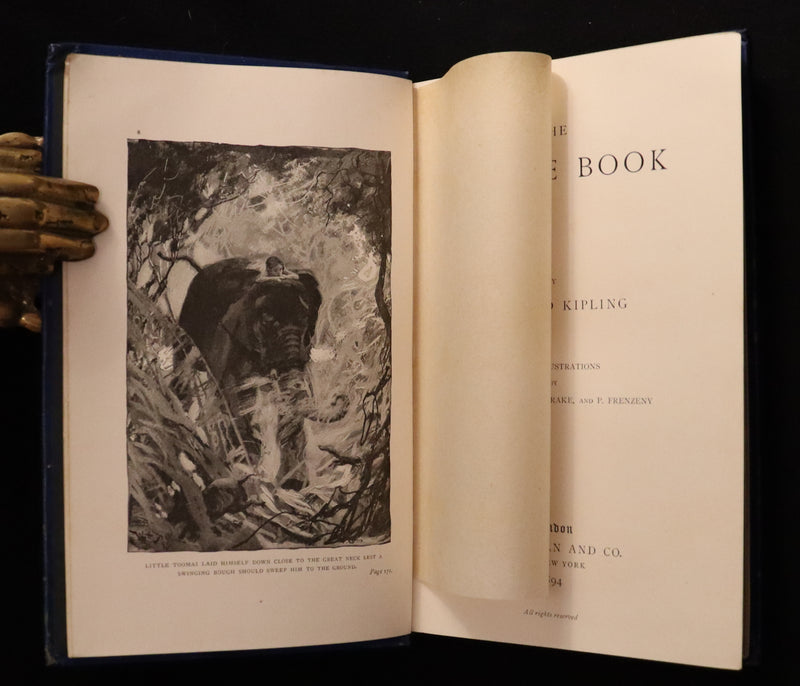 1894 Rare First Edition, second printing - The Jungle Book by Rudyard Kipling. Illustrated.