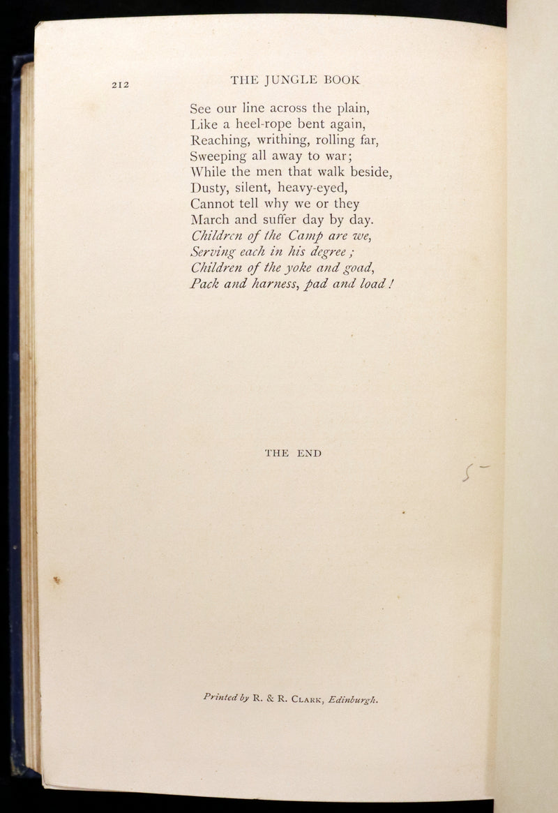 1894 Rare First Edition, second printing - The Jungle Book by Rudyard Kipling. Illustrated.