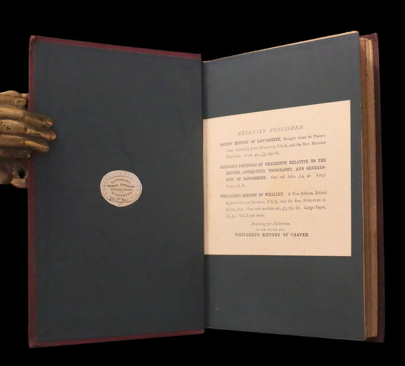 1873 Rare First Edition - LANCASHIRE LEGENDS, SUPERSTITIONS & WITCHES by HARLAND & WILKINSON.