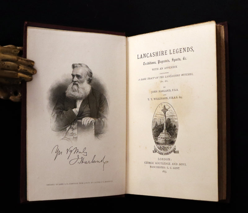 1873 Rare First Edition - LANCASHIRE LEGENDS, SUPERSTITIONS & WITCHES by HARLAND & WILKINSON.