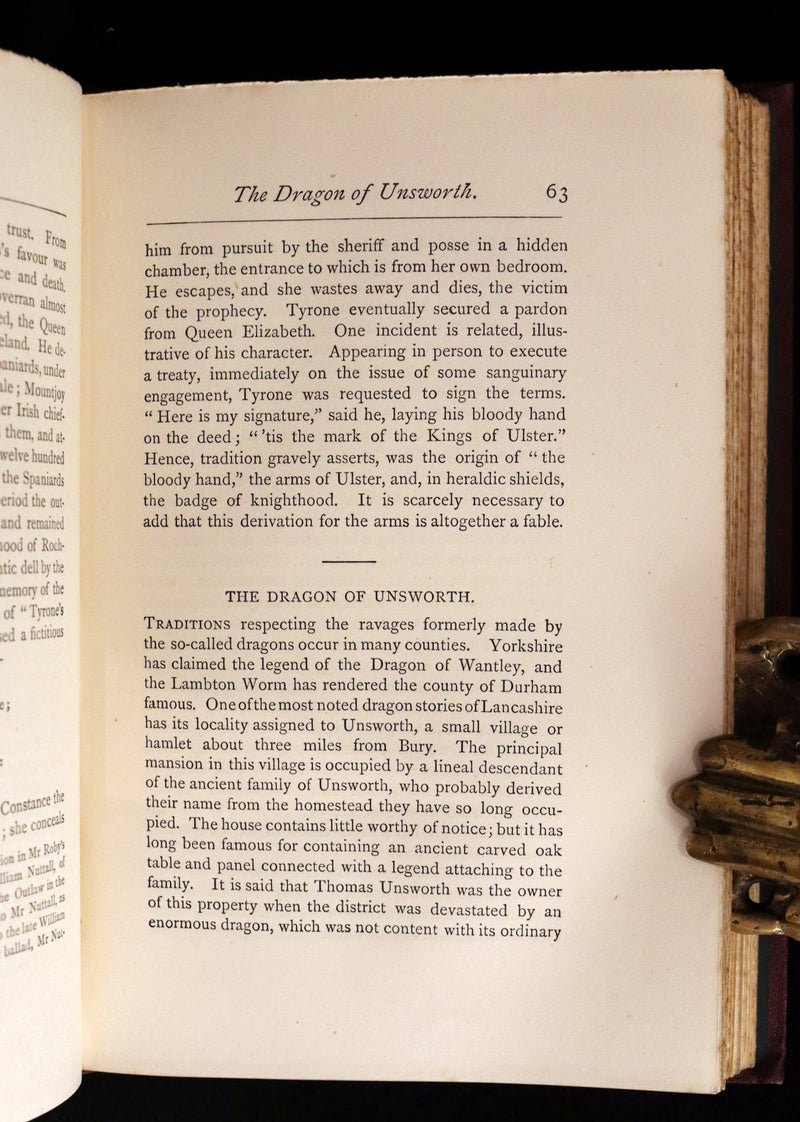 1873 Rare First Edition - LANCASHIRE LEGENDS, SUPERSTITIONS & WITCHES by HARLAND & WILKINSON.