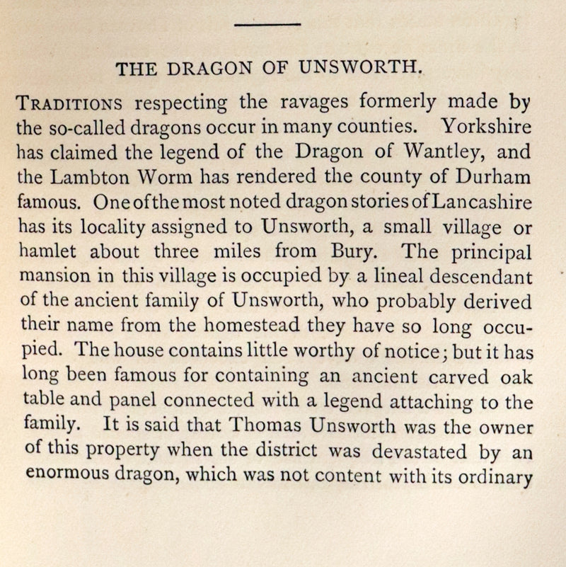 1873 Rare First Edition - LANCASHIRE LEGENDS, SUPERSTITIONS & WITCHES by HARLAND & WILKINSON.