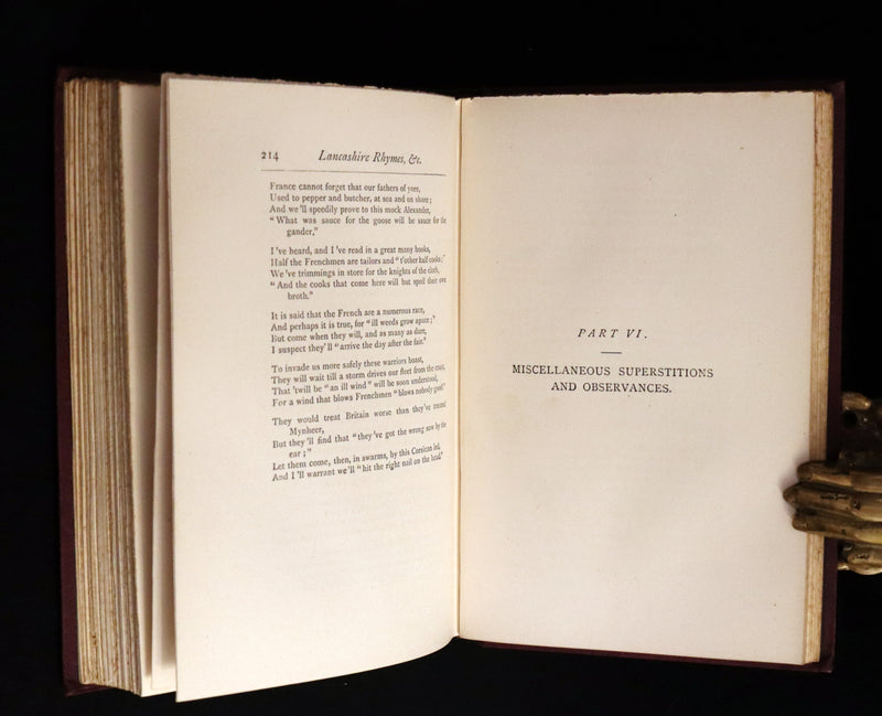 1873 Rare First Edition - LANCASHIRE LEGENDS, SUPERSTITIONS & WITCHES by HARLAND & WILKINSON.