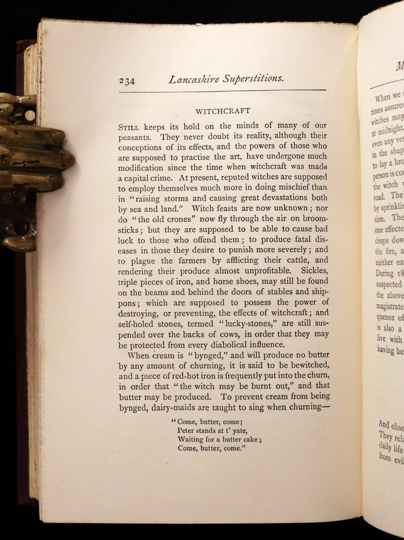 1873 Rare First Edition - LANCASHIRE LEGENDS, SUPERSTITIONS & WITCHES by HARLAND & WILKINSON.