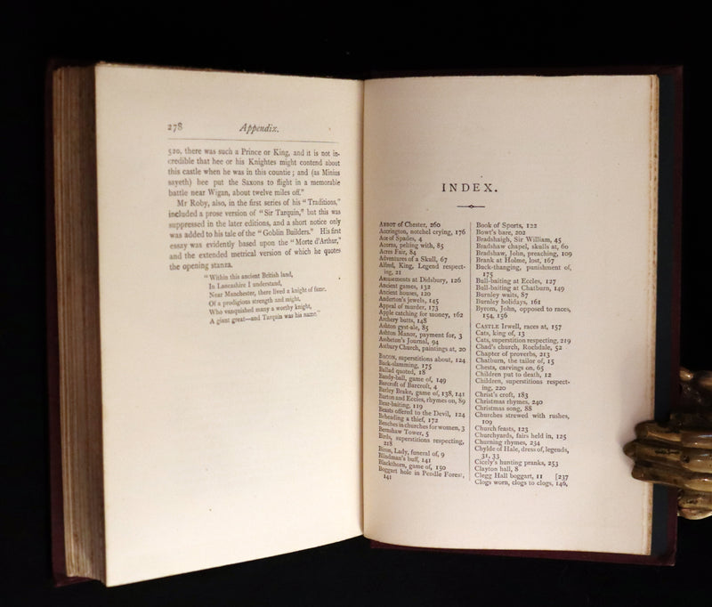 1873 Rare First Edition - LANCASHIRE LEGENDS, SUPERSTITIONS & WITCHES by HARLAND & WILKINSON.