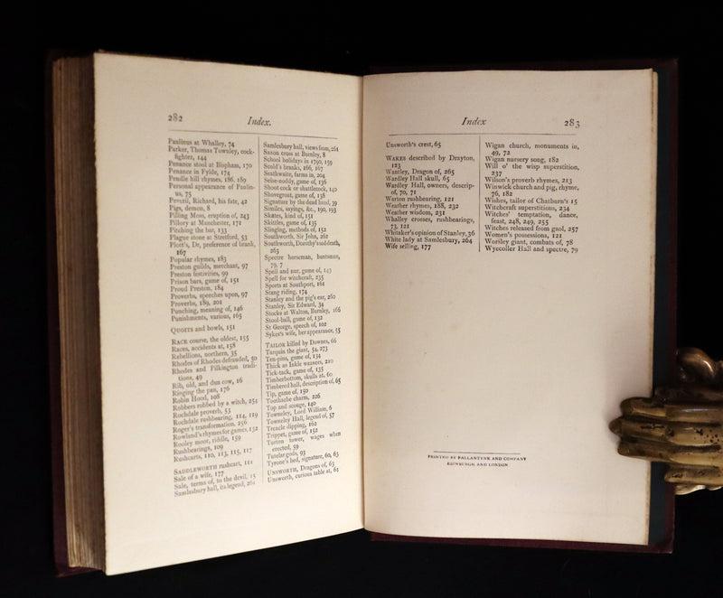 1873 Rare First Edition - LANCASHIRE LEGENDS, SUPERSTITIONS & WITCHES by HARLAND & WILKINSON.