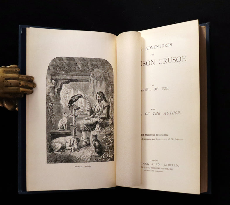 1880 Rare Book - THE ADVENTURES OF ROBINSON CRUSOE illustrated by Thomas Henry Nicolson.