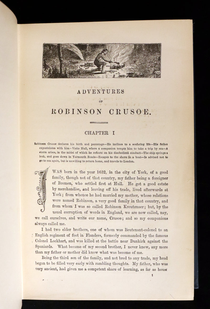 1880 Rare Book - THE ADVENTURES OF ROBINSON CRUSOE illustrated by Thomas Henry Nicolson.