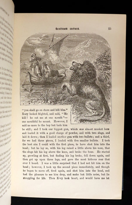 1880 Rare Book - THE ADVENTURES OF ROBINSON CRUSOE illustrated by Thomas Henry Nicolson.