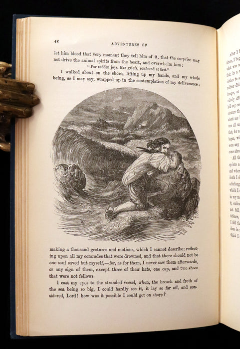 1880 Rare Book - THE ADVENTURES OF ROBINSON CRUSOE illustrated by Thomas Henry Nicolson.