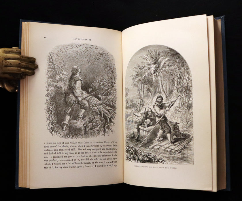 1880 Rare Book - THE ADVENTURES OF ROBINSON CRUSOE illustrated by Thomas Henry Nicolson.