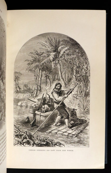 1880 Rare Book - THE ADVENTURES OF ROBINSON CRUSOE illustrated by Thomas Henry Nicolson.