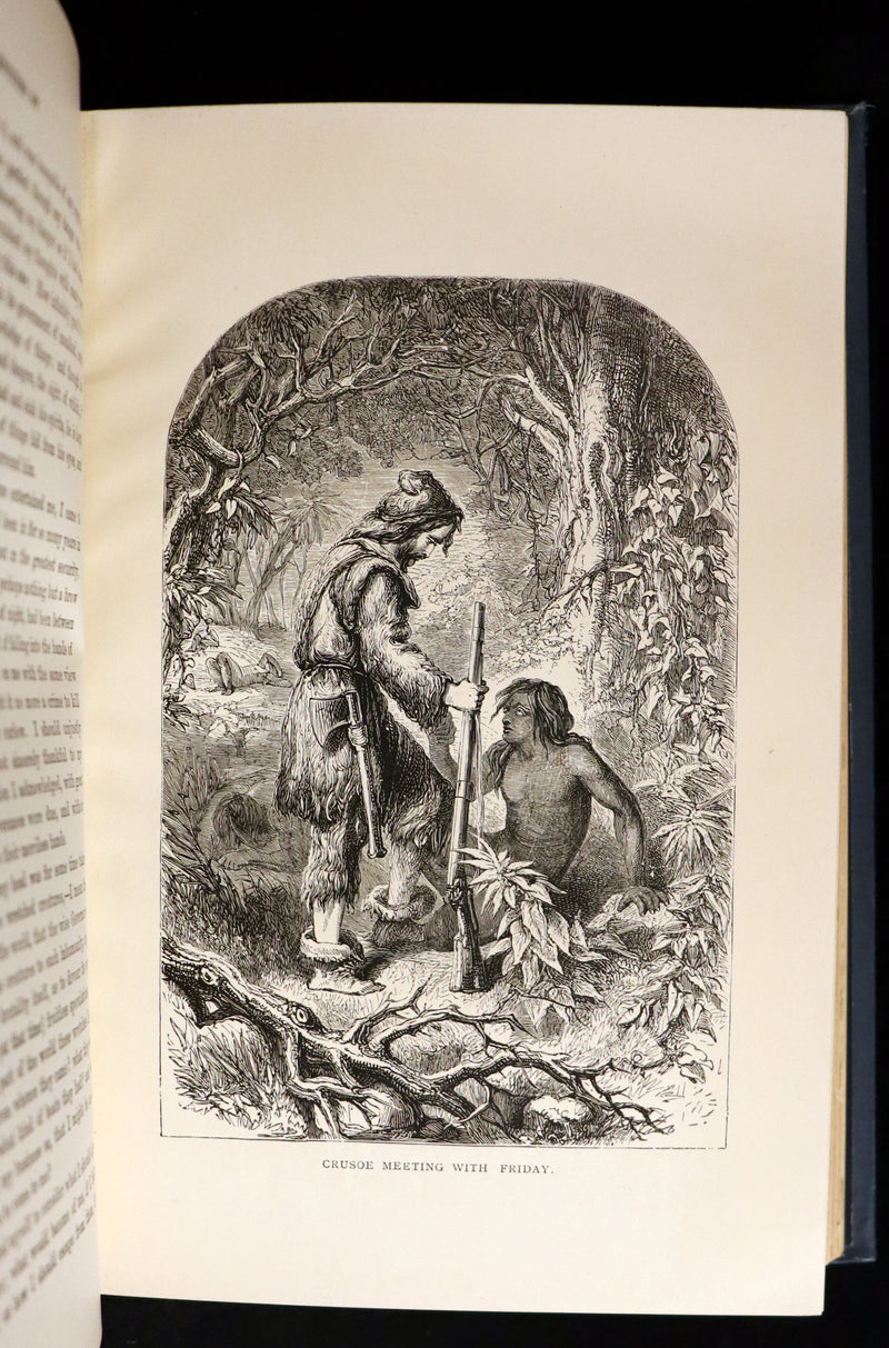 1880 Rare Book - THE ADVENTURES OF ROBINSON CRUSOE illustrated by Thomas Henry Nicolson.