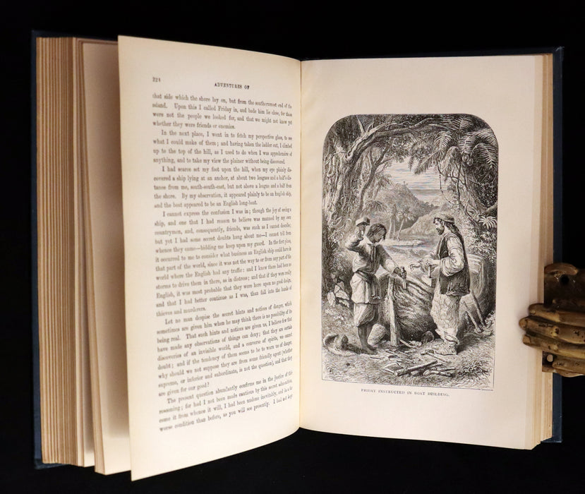 1880 Rare Book - THE ADVENTURES OF ROBINSON CRUSOE illustrated by Thomas Henry Nicolson.