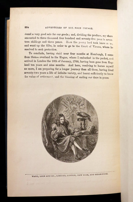 1880 Rare Book - THE ADVENTURES OF ROBINSON CRUSOE illustrated by Thomas Henry Nicolson.