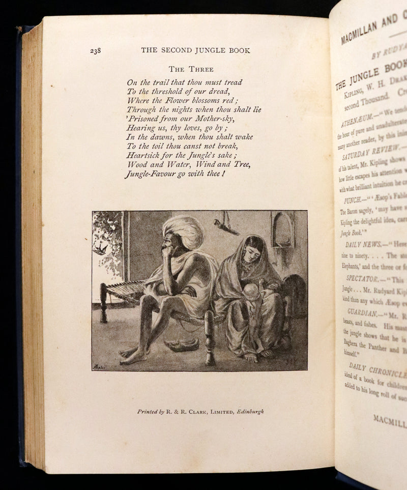 1895 Rare First Edition - The Second Jungle Book by Rudyard Kipling.