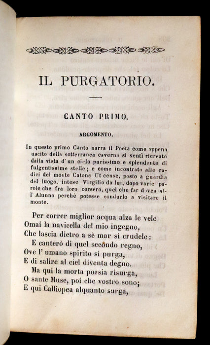 1863 Rare Italian Book - La Divina Commedia di DANTE ALIGHIERI - Divine Comedy.