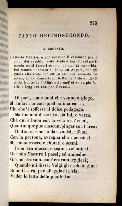 1863 Rare Italian Book - La Divina Commedia di DANTE ALIGHIERI - Divine Comedy.