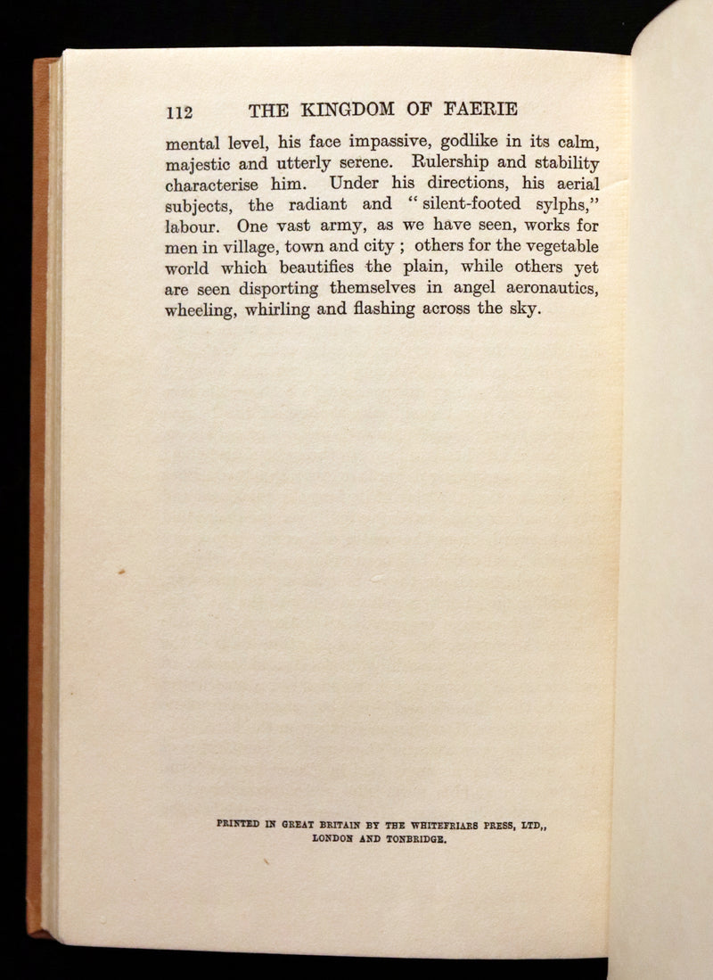 1927 Rare First Edition - THE KINGDOM OF FAERIE (Fairies) by Geoffrey Hodson. Sylphs, Gnome, Deva, Brownies, Mannikins,...