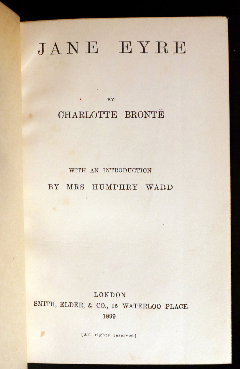 1899 Rare Illustrated Edition bound by Bayntun-Riviere - JANE EYRE by CHARLOTTE BRONTË (Currer Bell).