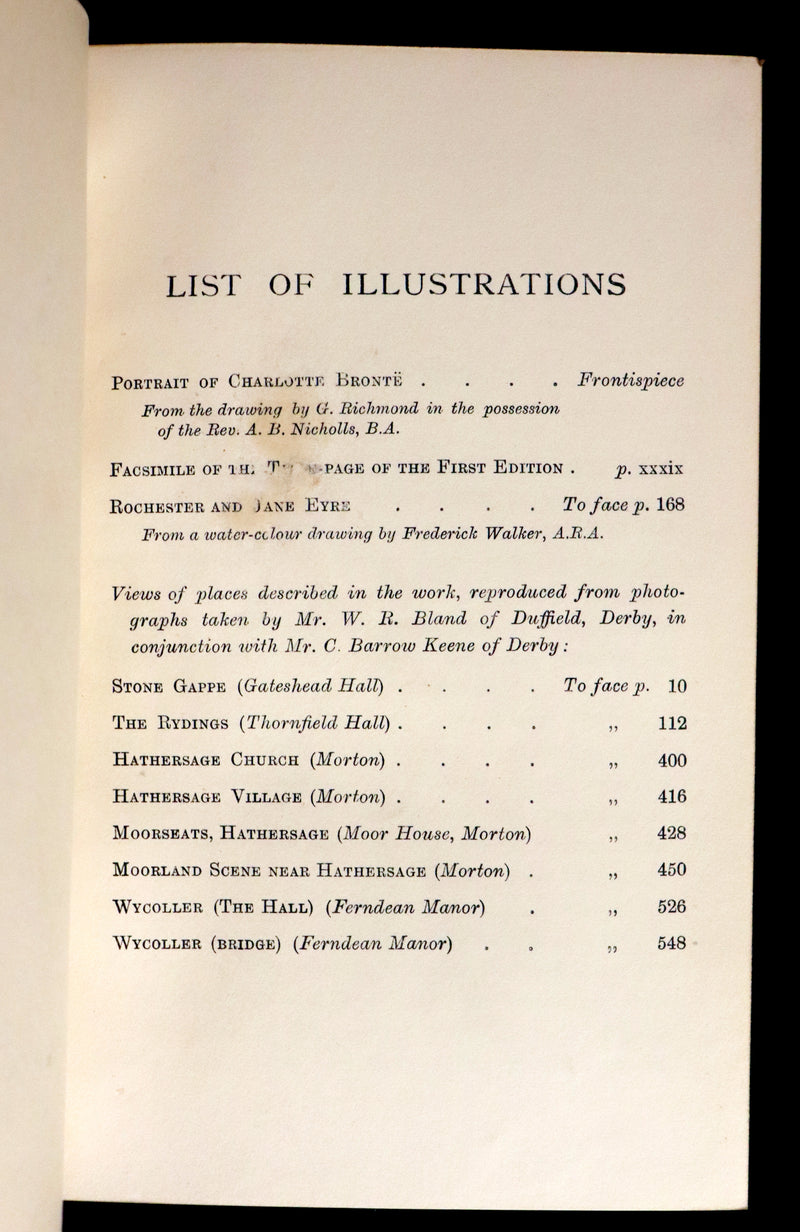 1899 Rare Illustrated Edition bound by Bayntun-Riviere - JANE EYRE by CHARLOTTE BRONTË (Currer Bell).