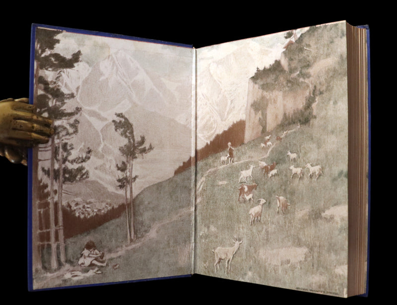 1922 Rare Book - HEIDI by Johanna Spyri illustrated in color by Jessie Willcox Smith.