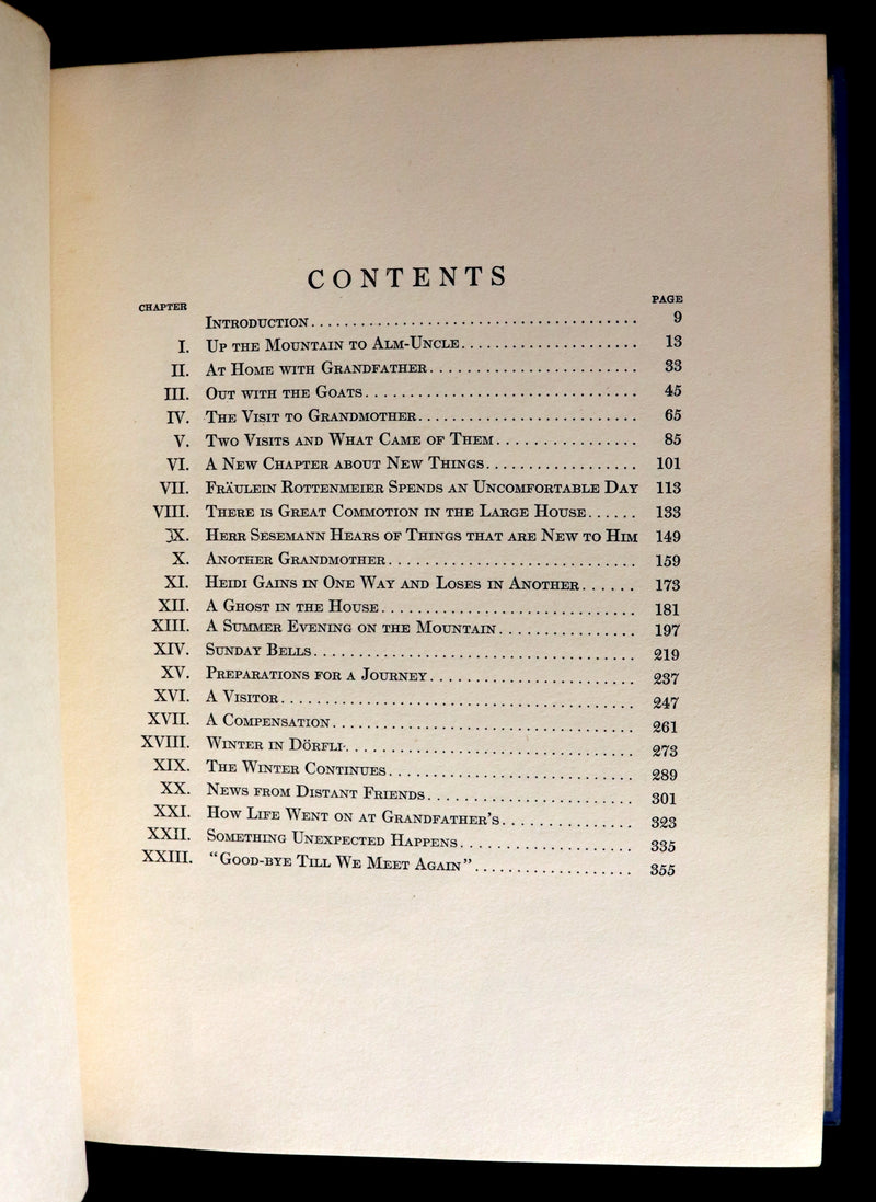 1922 Rare Book - HEIDI by Johanna Spyri illustrated in color by Jessie Willcox Smith.