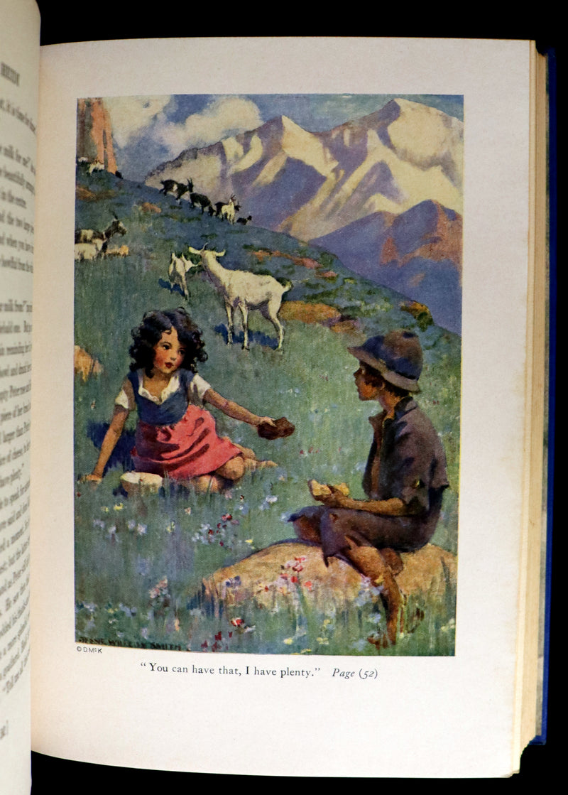 1922 Rare Book - HEIDI by Johanna Spyri illustrated in color by Jessie Willcox Smith.