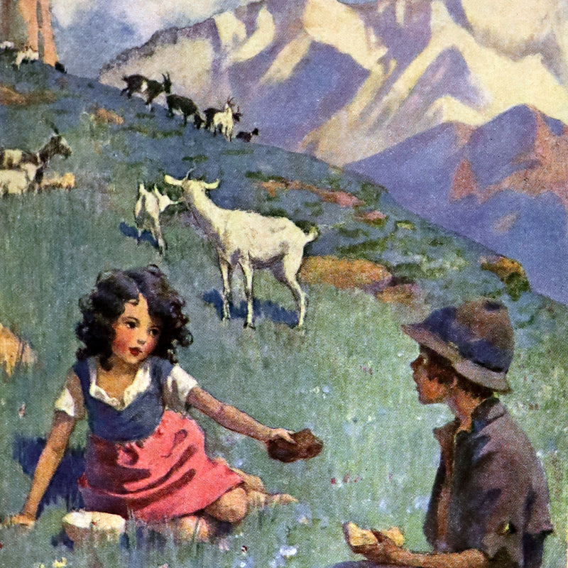 1922 Rare Book - HEIDI by Johanna Spyri illustrated in color by Jessie Willcox Smith.