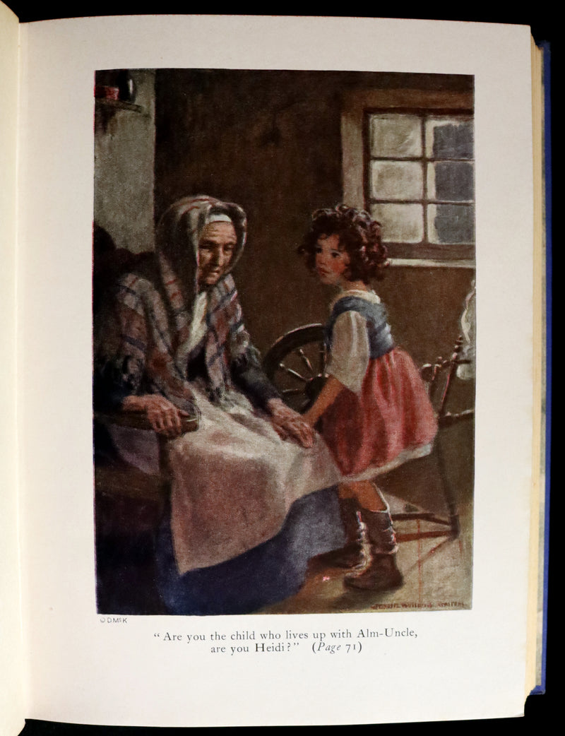 1922 Rare Book - HEIDI by Johanna Spyri illustrated in color by Jessie Willcox Smith.