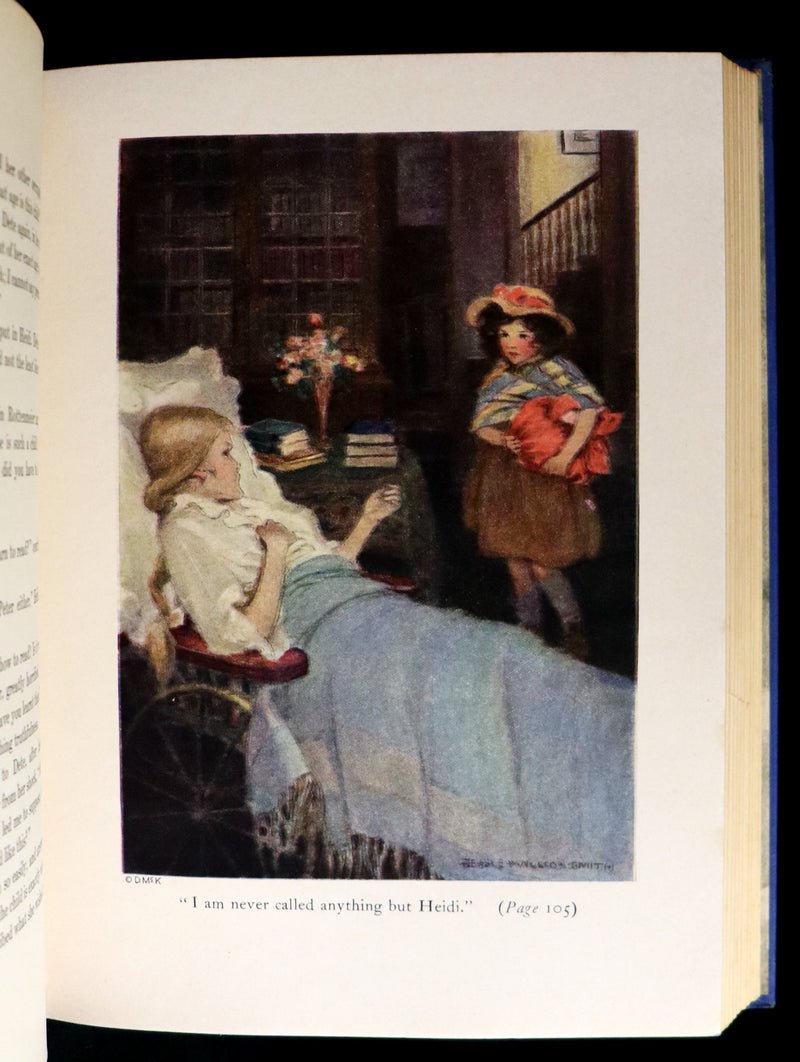 1922 Rare Book - HEIDI by Johanna Spyri illustrated in color by Jessie Willcox Smith.