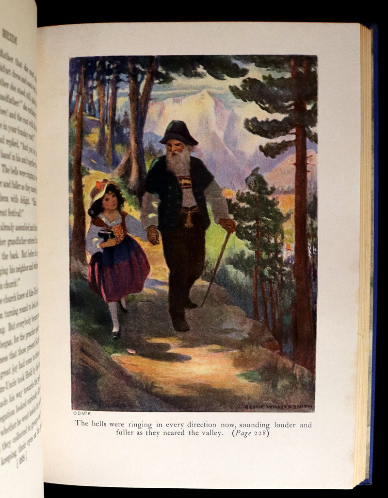 1922 Rare Book - HEIDI by Johanna Spyri illustrated in color by Jessie Willcox Smith.
