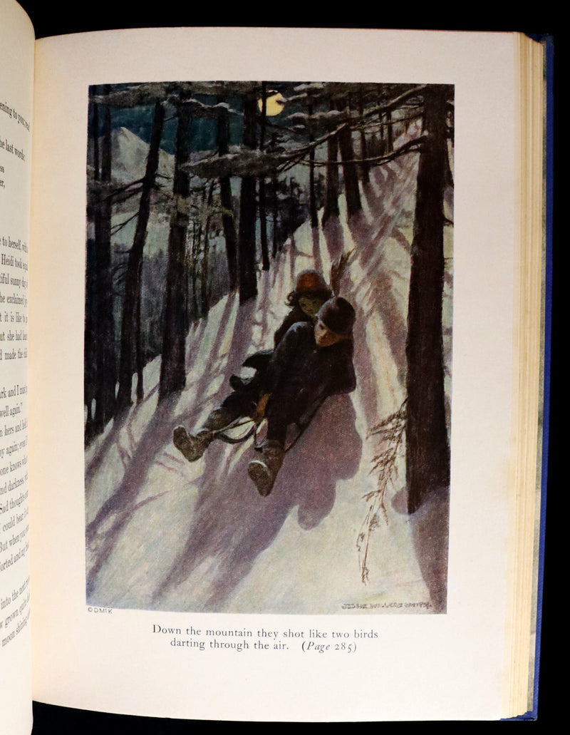 1922 Rare Book - HEIDI by Johanna Spyri illustrated in color by Jessie Willcox Smith.